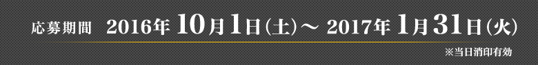 応募期間2016年10月1日（土）〜2017年1月31日（火）