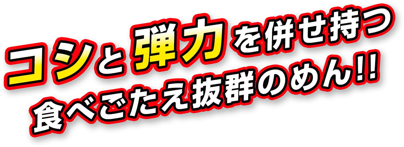 コシと弾力を併せ持つ食べごたえ抜群の麺