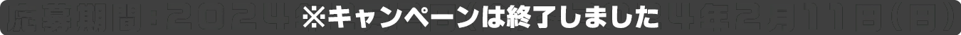 応募期間：2024年2月2日（金）〜2024年2月11日（日）
