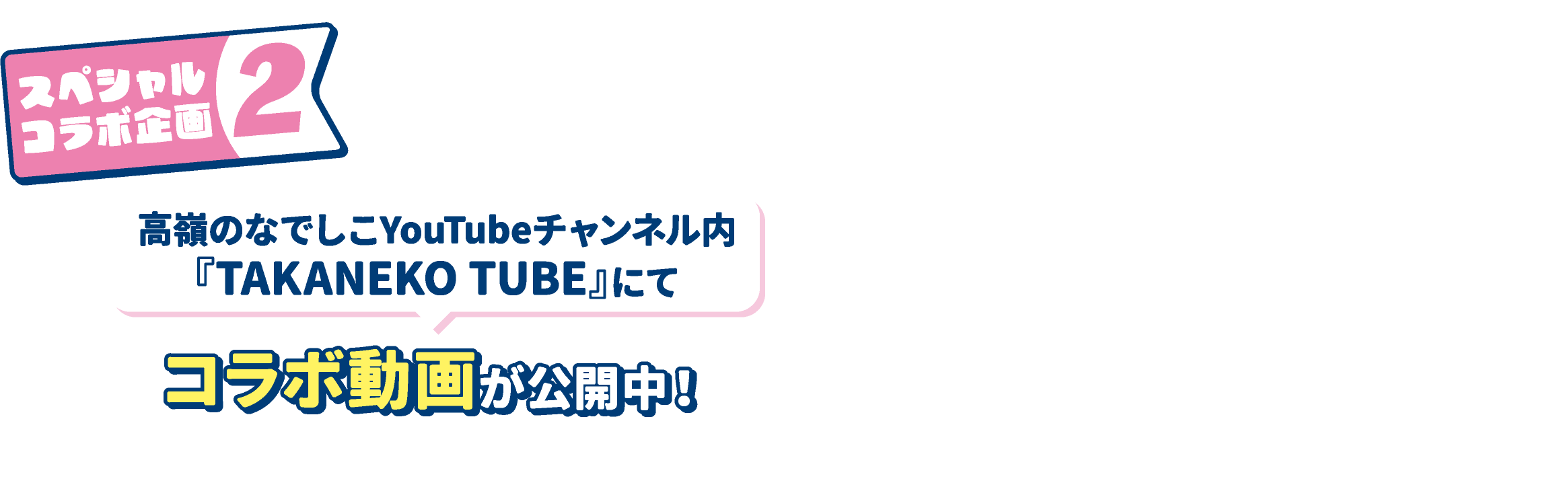 スペシャルコラボ企画2 高嶺のなでしこYouTubeチャンネル内『TAKANEKO TUBE』にてコラボ動画が公開中！