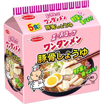  （袋）ワンタンメン　豚骨しょうゆ　５食パック