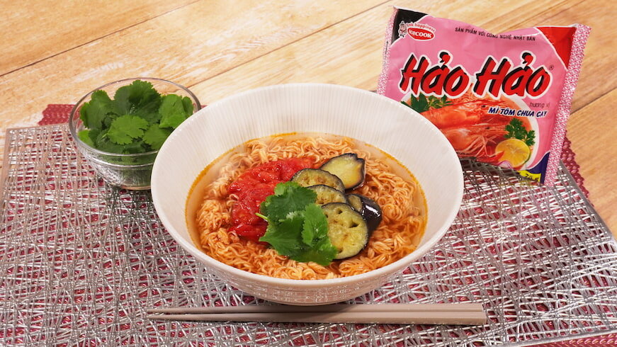 バター香るトマトと茄子のせHao Hao