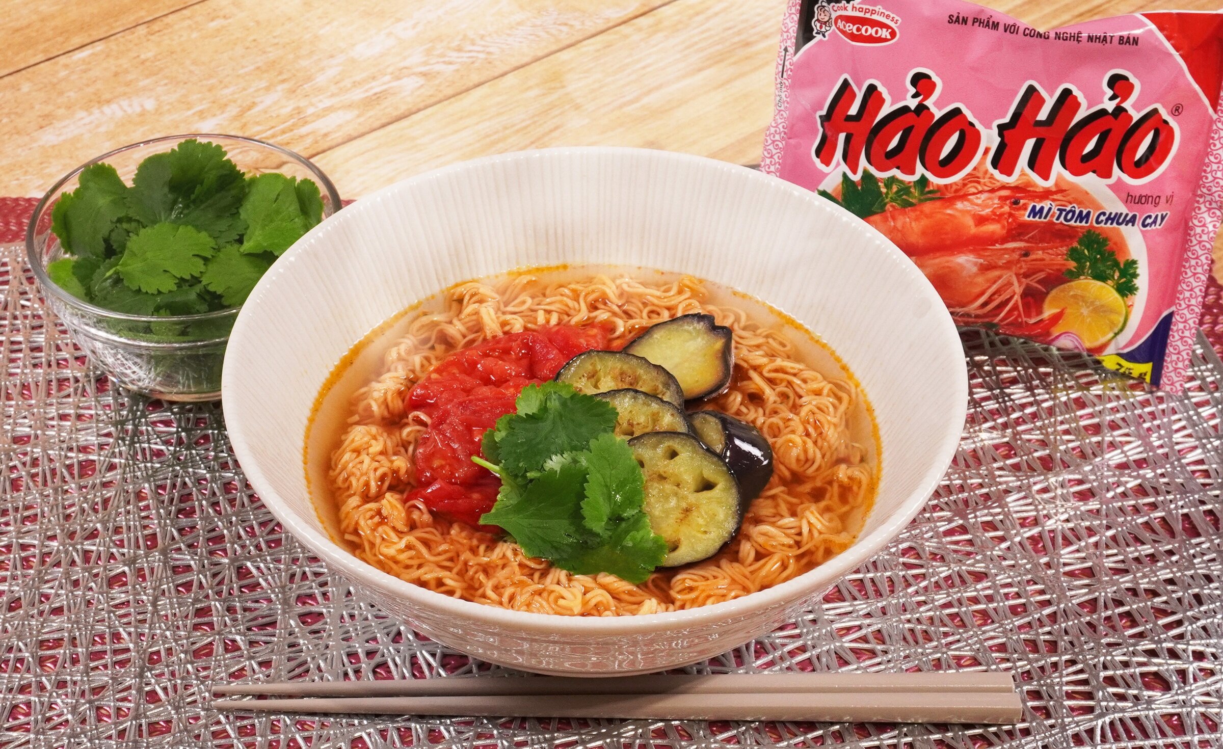バター香るトマトと茄子のせHao Hao