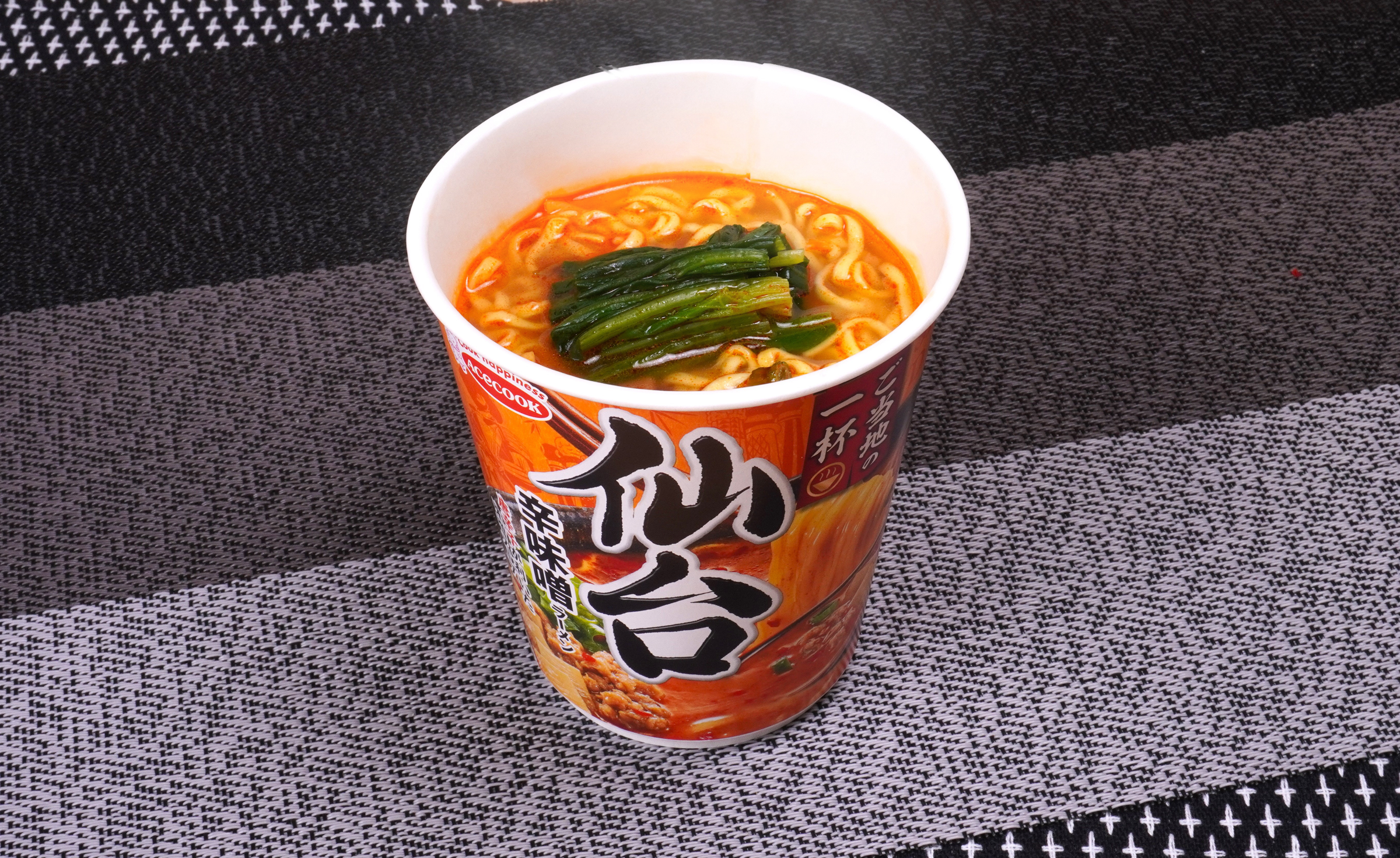 仙台 辛味噌ラーメン×ほうれん草