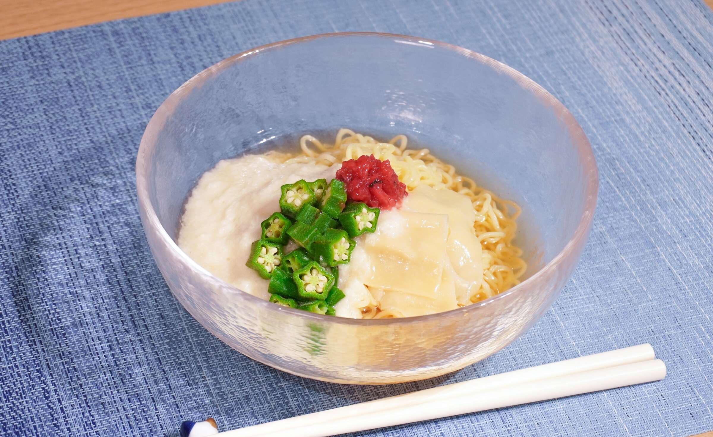 冷やし梅とろろワンタンメン